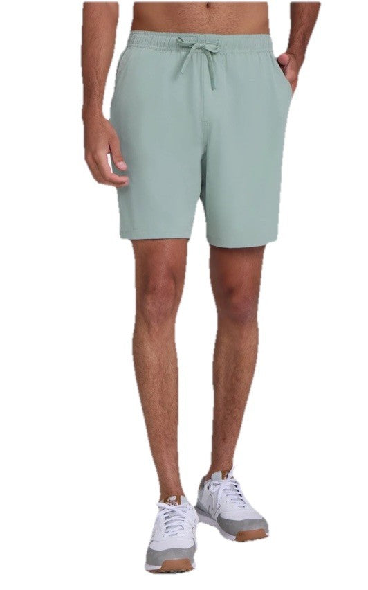 $74 Bad Birdie Men's Active Golf Shorts Elastic Waist Drawstring-Sage-Medium-New