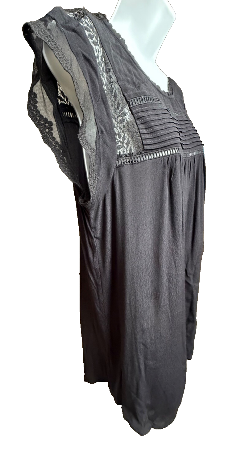 Daniel Rainn Women’s-Lace Detail Blouse-Black-Large-New Tag