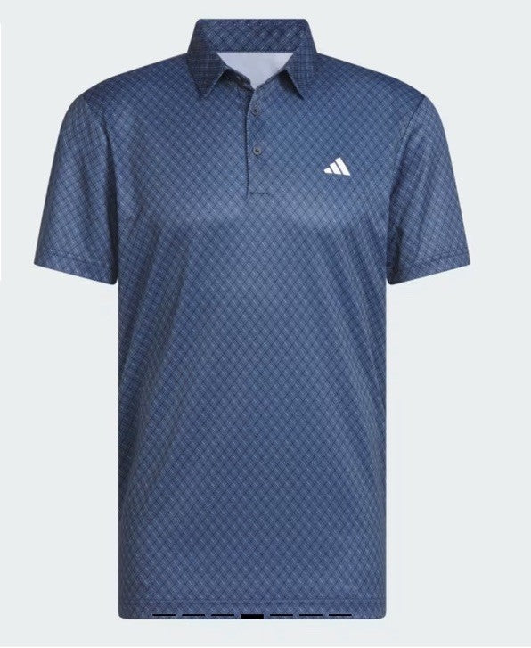 $65 Adidas Men's Core Allover Print Golf Polo Shirt- Collegiate Navy- Medium-New