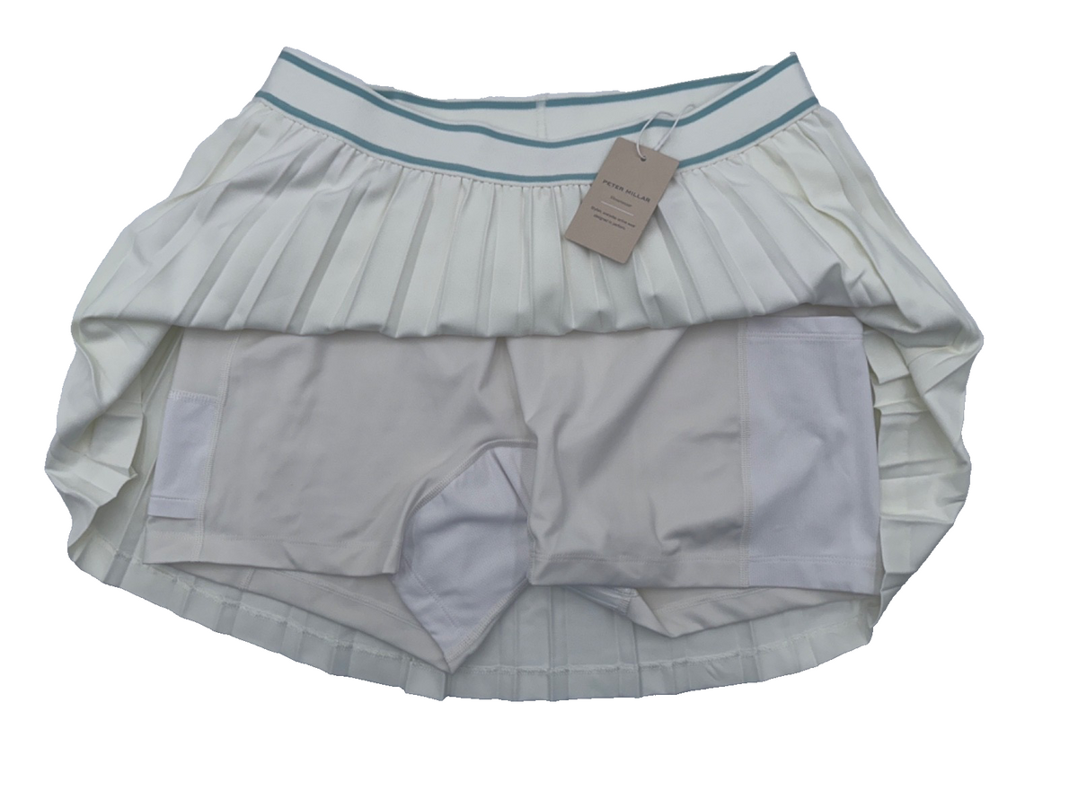 $140 Peter Millar Women's Pleated Skort - White - Large- New With Tag