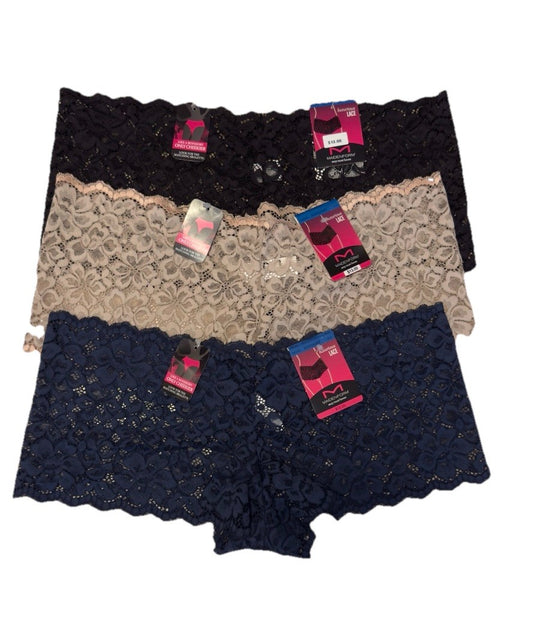 MAIDENFORM 3 Pair BoyShort  #DMCLBS - Size: 8/XL -As Shown -NEW Best Price!