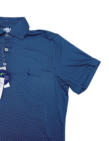 $80 TailerByrd Men's Polka Dot Polo Shirt - Navy/White - Small - New With Tags