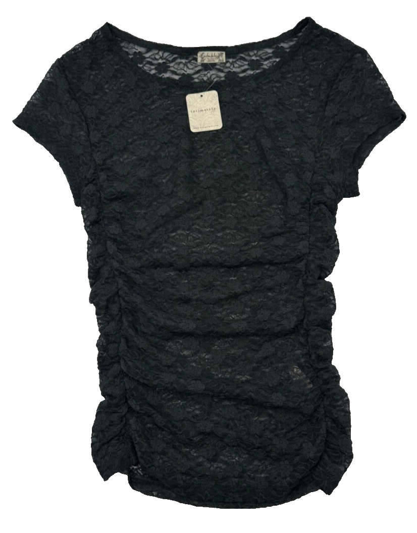 $38 Intimately Free People Women’s-Lace Shirt- Black- Medium-New Tag