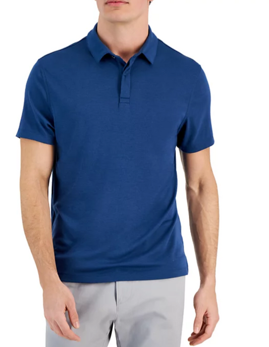 $55 Alfani Men’s Supima Polo Shirt - Pompador Blue - Small - New With Tags