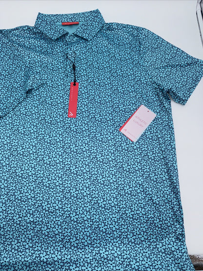 $110 Redvanly Men’s Pierre Golf Performance Polo Shirt-Curaçao-Large-New