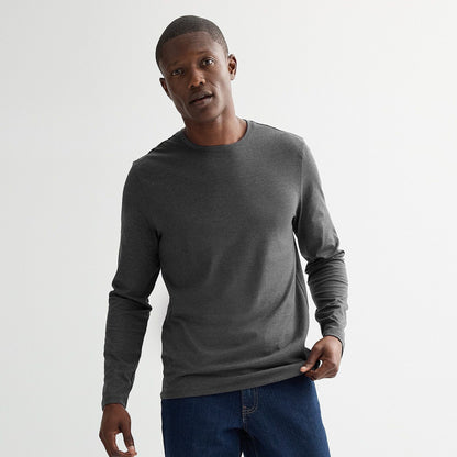 Apt. 9 Premier Flex Men's Long Sleeve Tee - Dark Slate - Small - New
