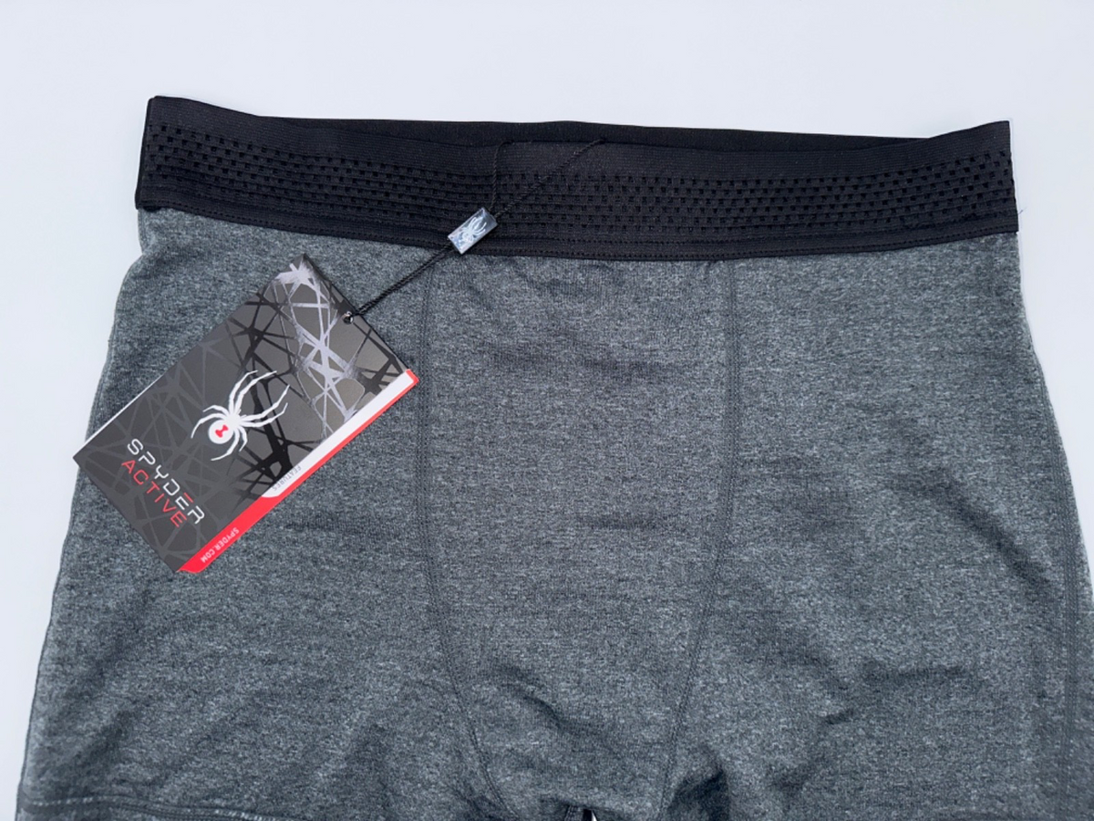$78 Spyder Active Men's Compression Leggings - Grey - Medium - New With Tags