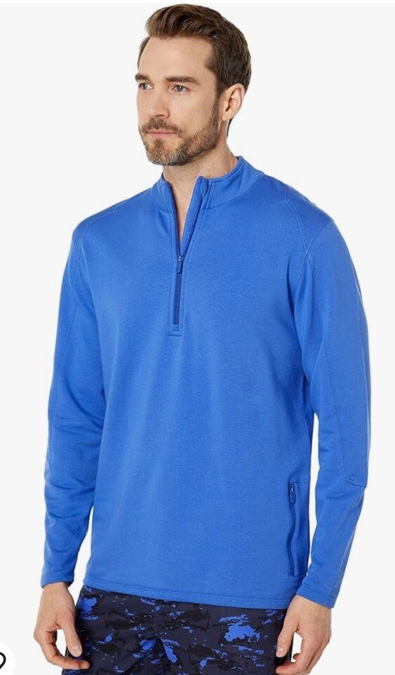 $88 Tasc Apex Fleece 1/4 Zip Pullover Jacket- Imperial Blue-Size: Medium-New