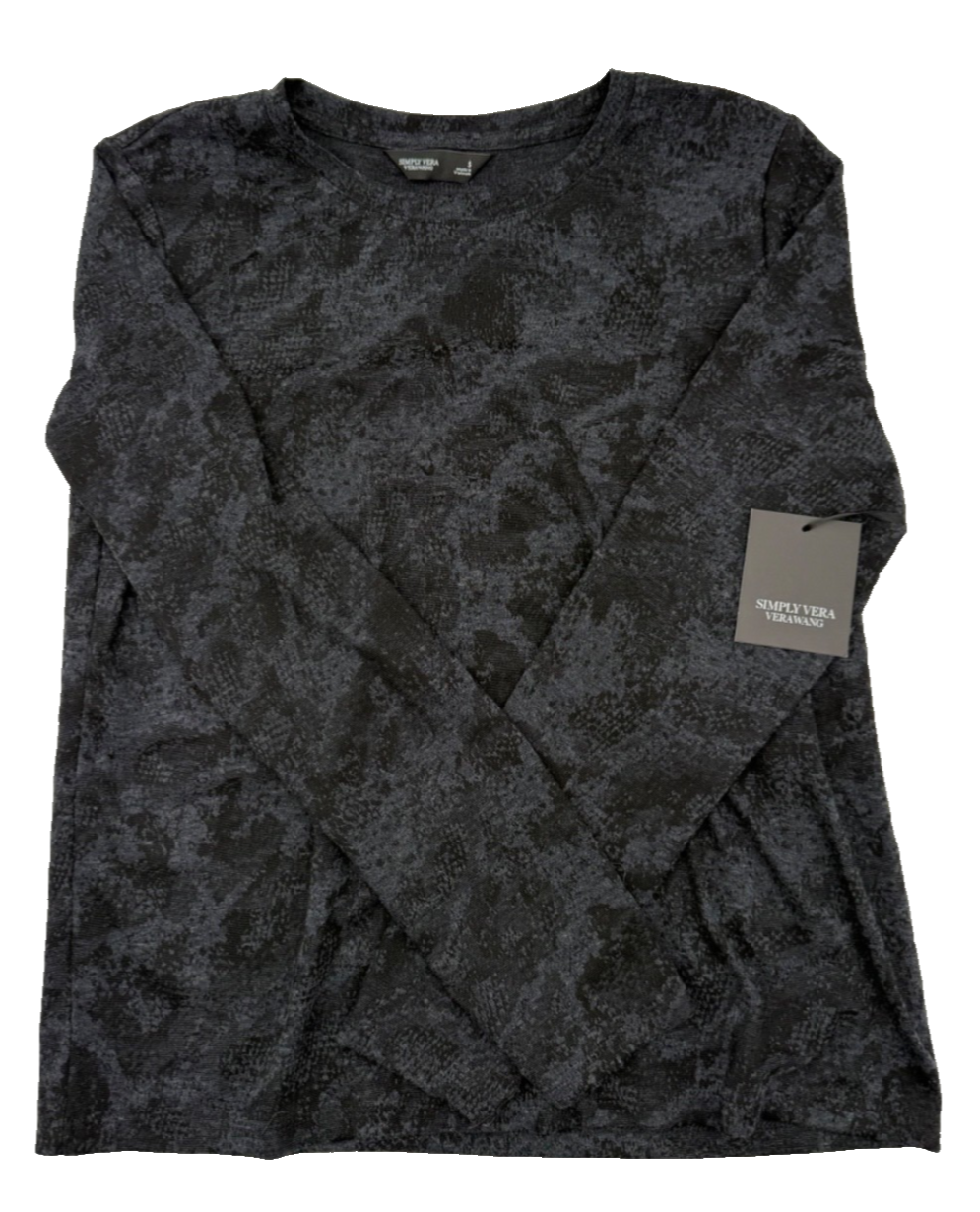 $30 Vera Wang Women’s- Long Sleeve Crew Neck Tee- Dark Orbit- Small-New Tag