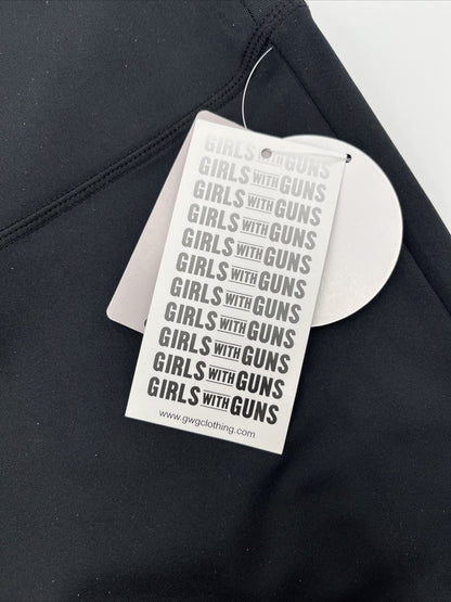Girls With Guns Women’s Ibex Athletic Active Leggings-Black-Large-New Tags $50