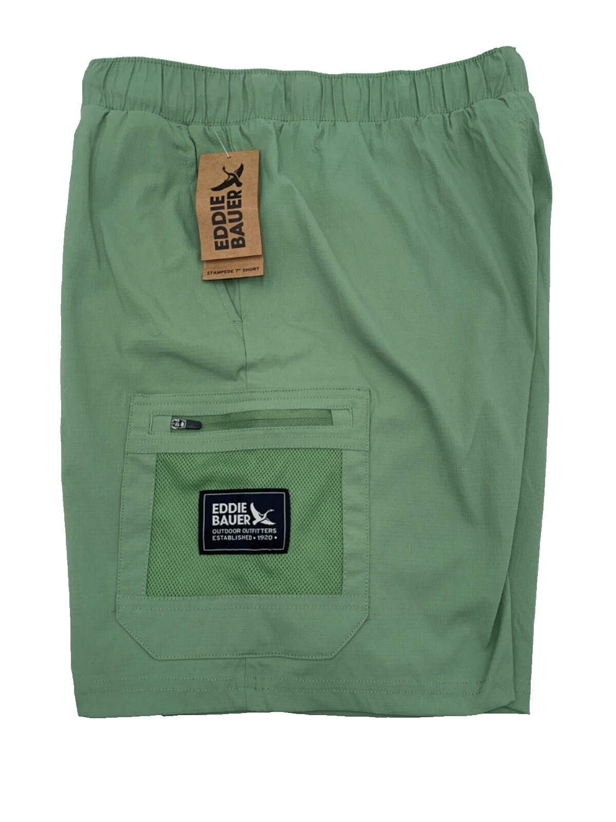 $65 Eddie Bauer Men's Kashmir Stampede Shorts 7” - Green - Medium - New With Tag