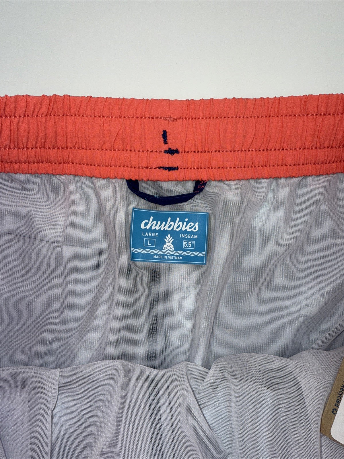 $70 Chubbies The Triton Of Sea 5.5" Inseam Swim Trunks- Blue -Large -New Tag
