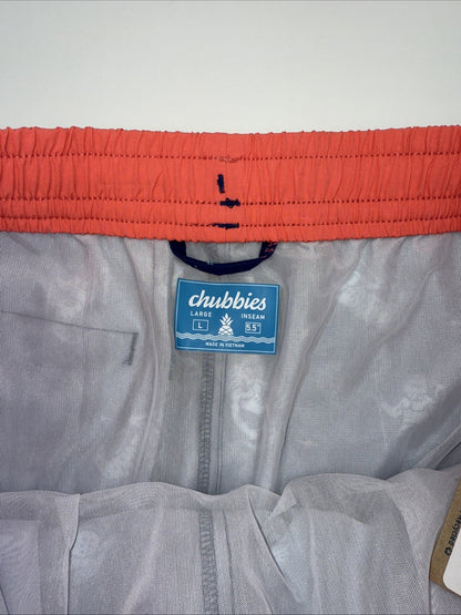 $70 Chubbies The Triton Of Sea 5.5" Inseam Swim Trunks- Blue -Large -New Tag