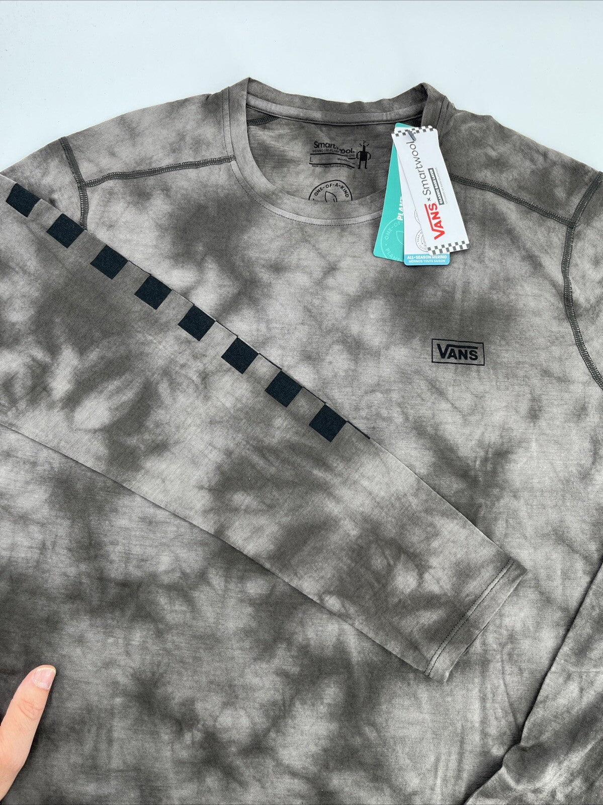 $90 Smartwool Vans Men's All-Season Merino Wool Base L/S Shirt-Black-Small -New