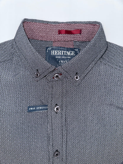 $78 Heritage Men's 4 Way Stretch Button Down Shirt - Black - Small - New