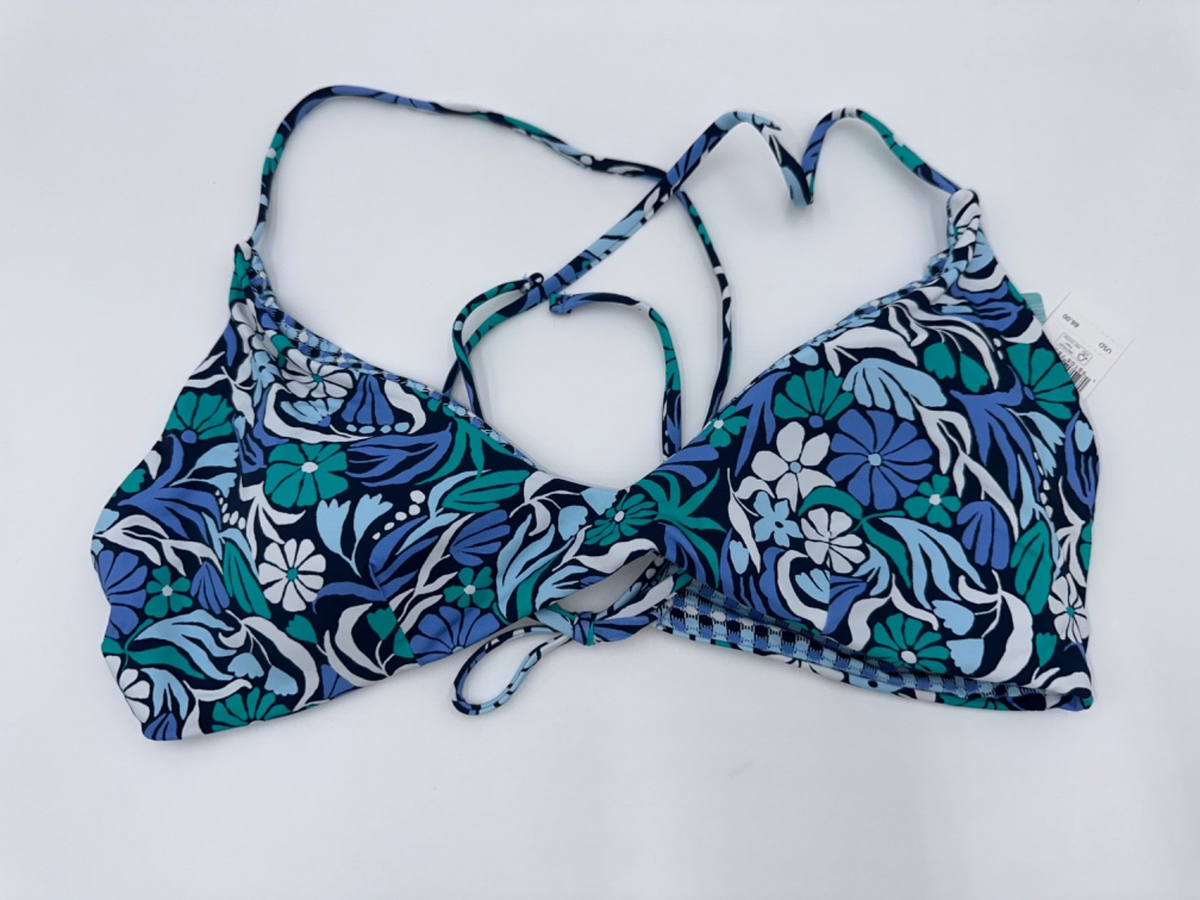 $88 Roxy Women’s Tri Scopp Reversible Cheeky Swim Suit - Blue - XLarge - New