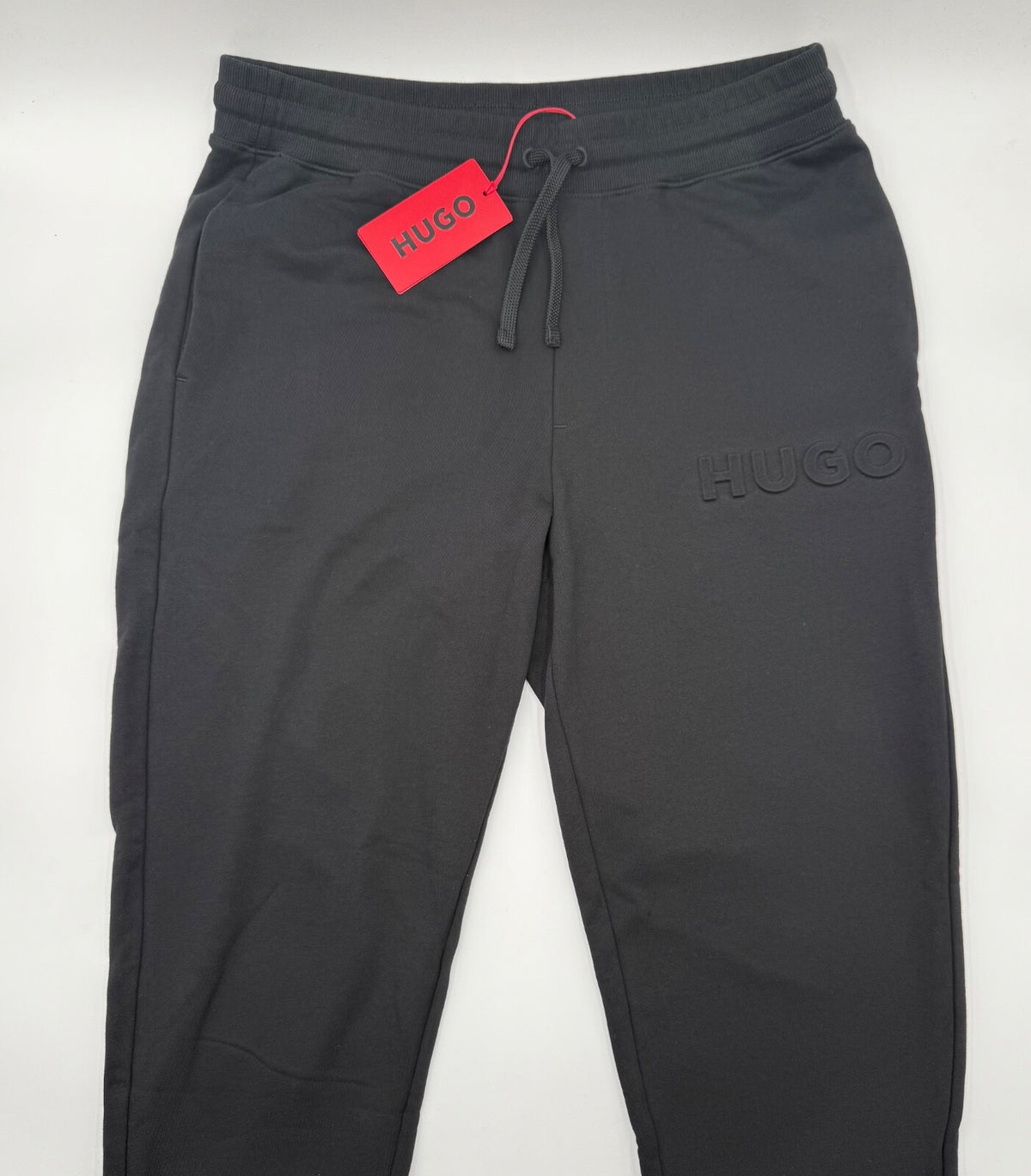 $118 Hugo Men’s-Dillumi Regular-Fit Logo Embossed Jogger- Black- Large- New Tag