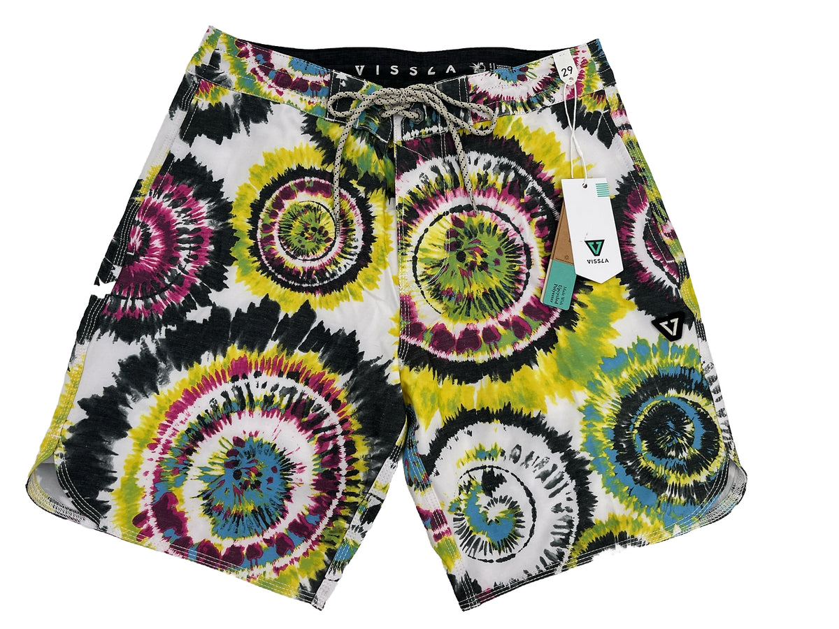 $70 VISSLA Men's Boardshorts SHRED HEAD 17.5" - Black Multi - Size: 29W-NWT