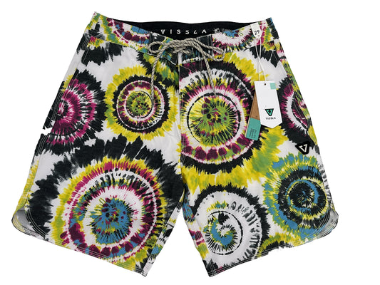 $70 VISSLA Men's Boardshorts SHRED HEAD 17.5" - Black Multi - Size: 29W-NWT