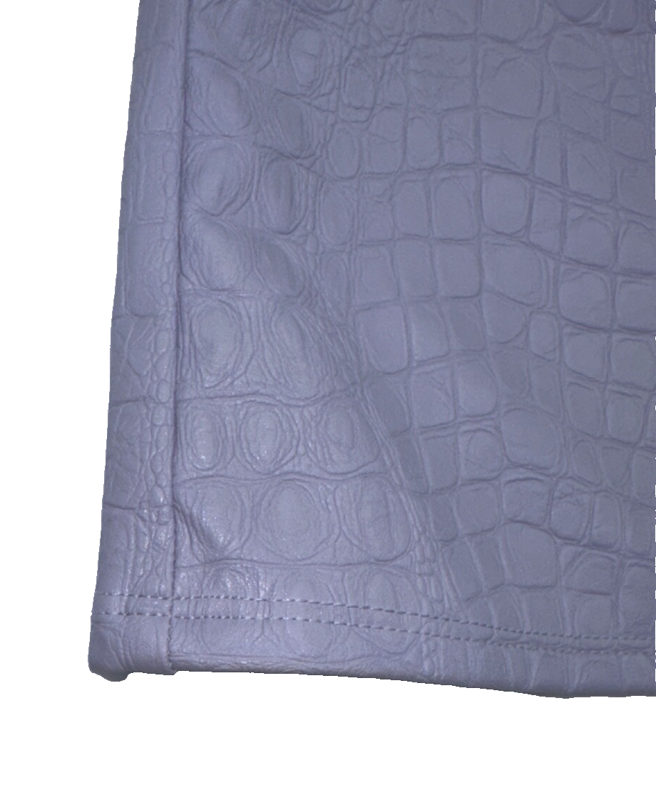 $86 N Naked Wardrobe Women’s Faux Crocodile Skin Mini Skirt- Lavender- Small