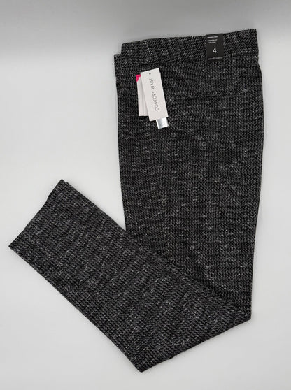 $110 Amanda & Chelsea Women's- Stretch Comfort Waist Pants-Black/White-Size 4