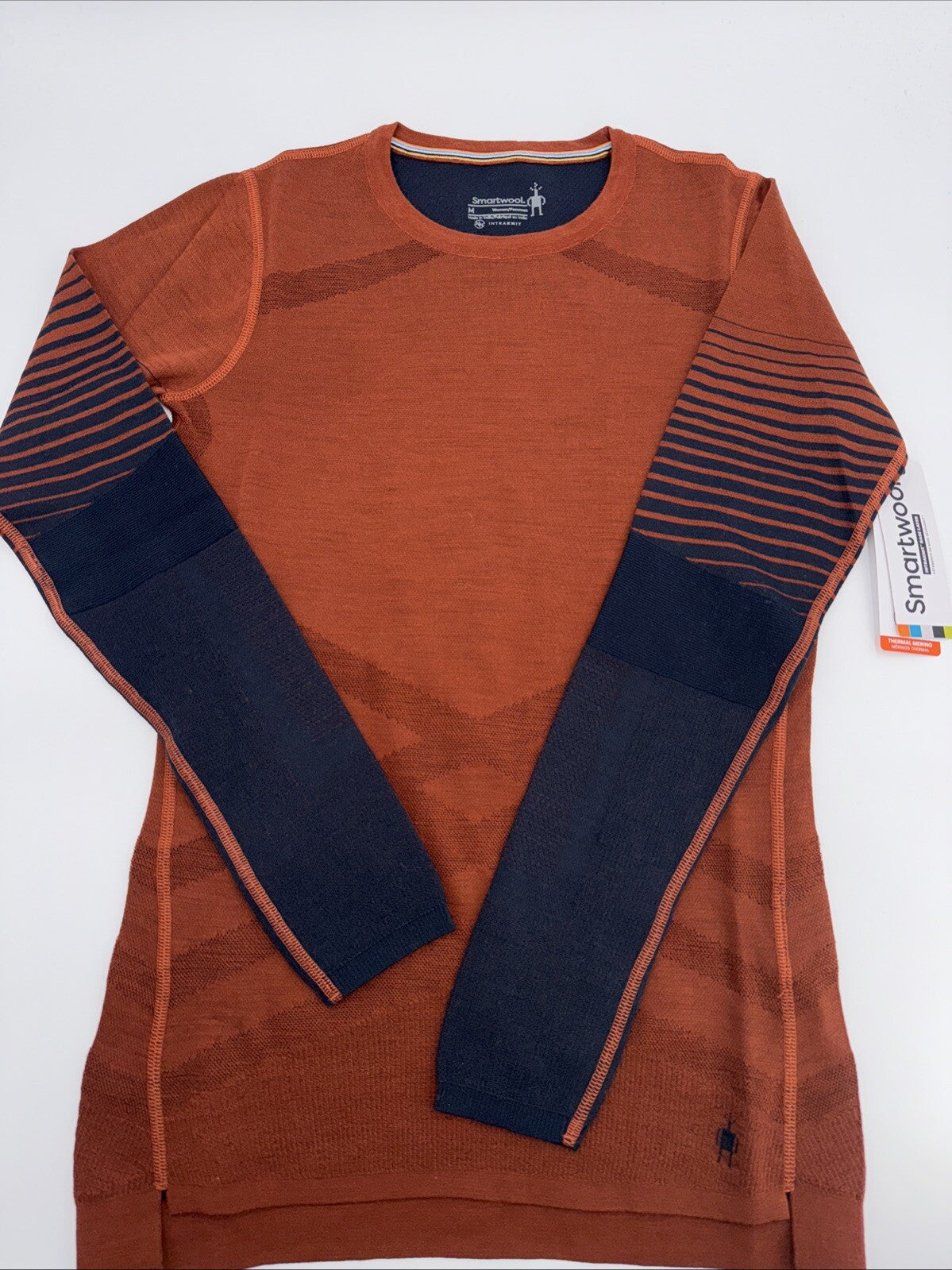 $130 Smartwool Women’s Intraknit Merino Base Layer Crew-Pecan Tan-Medium-New Tag