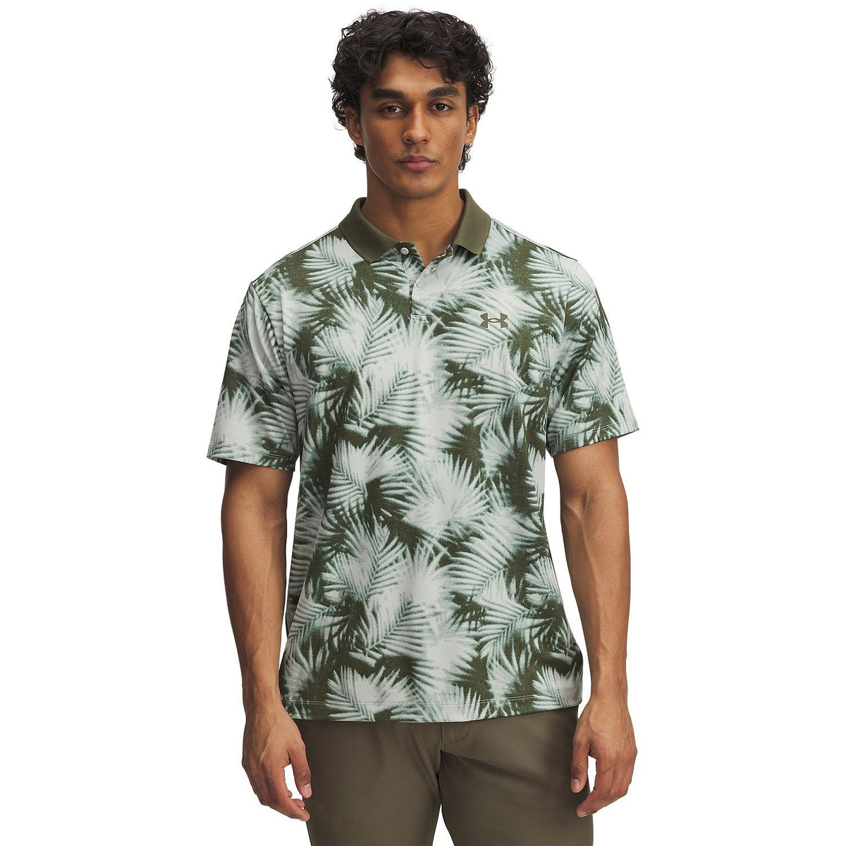 $60 Under Armour Men’s Performance 3.0 Monogram Polo - Hydro Green - Large - New
