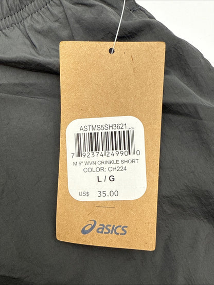 ASICS Men’s Woven Lined Running Shorts 5”- Charcoal - Large- New With Tag