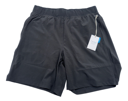 $84 Free Fly Men's Lined Active Breeze Short 7” - Black - Medium - New With Tag