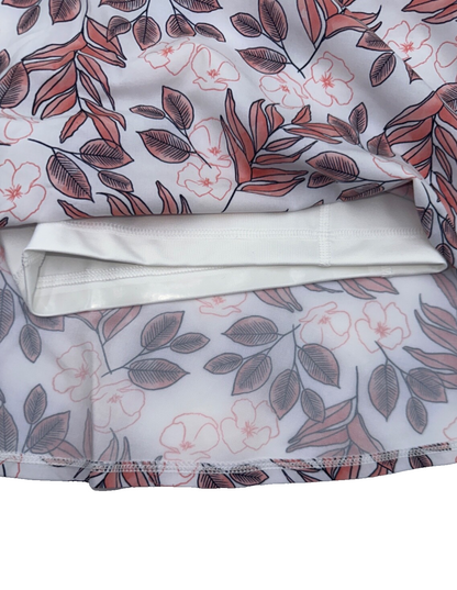 $80 Puma Women's PWRSHAPE Floral Golf Skort - White/Carnation Pink -Medium-New