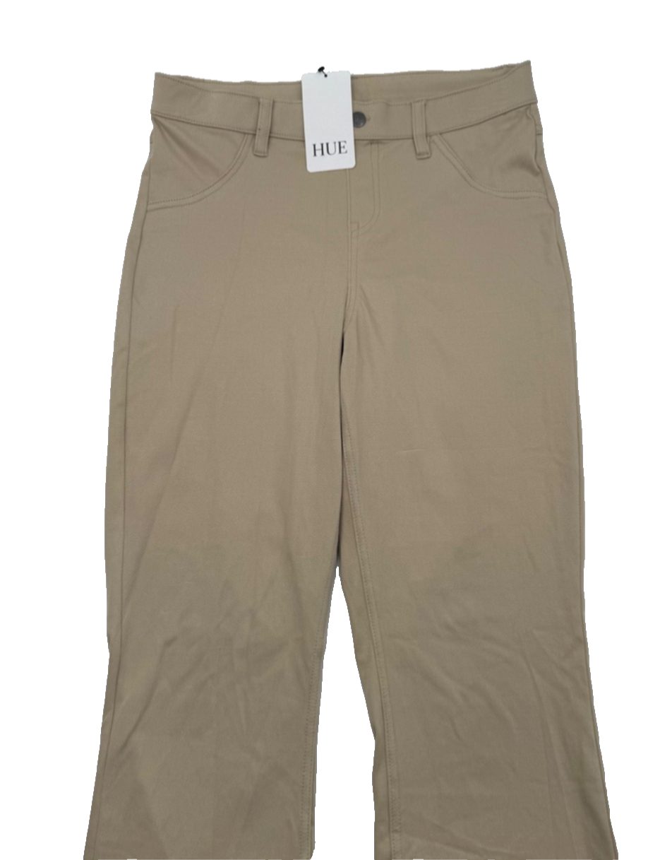 $58 HUE Women’s-Stretch Pant-White Pepper (Beige) -Medium-New Tag