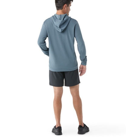 $130 Smartwool Men’s Hoodie Lightweight Uptempo Zip Sweater-Pewter Blue-Small