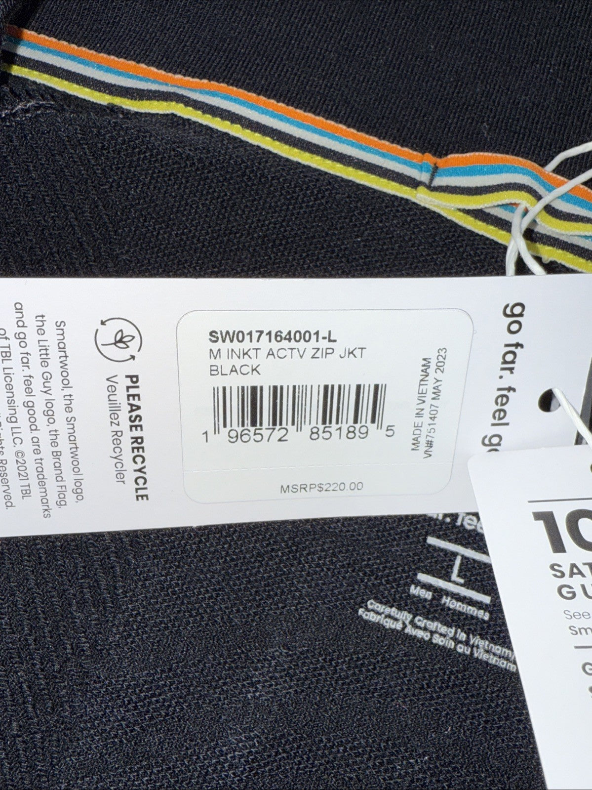 $220 Smartwool Men's Intraknit Full Zip Jacket - Black - Large- New With Tags