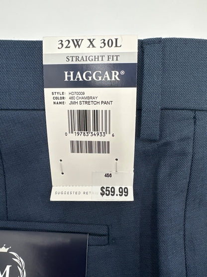 $60 J.M. Haggar Men’s- Stretch Pant- Chambray - 32Wx30L - New with tag