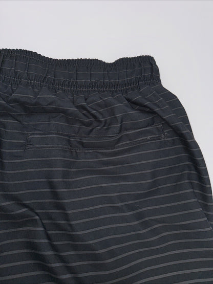 $58 Men's Nike Stripe 9" Swim Trunks- Black/Grey- Small- New with Tag