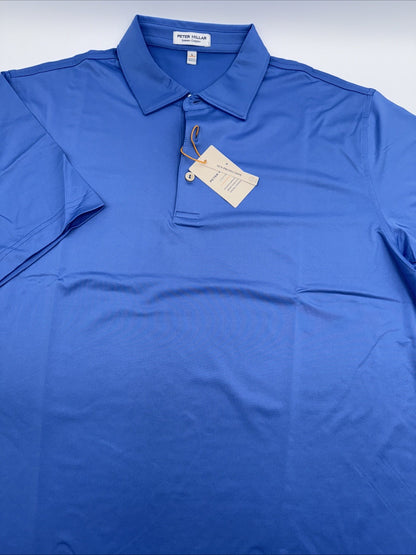 $100 Peter Millar Men’s Golf Jersey Polo Shirt -Maritime Blue - Large -New Tags