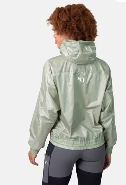 $120 Kari Traa Women’s Pauline Jacket Rain/Run Training-Slate Green- Medium- New