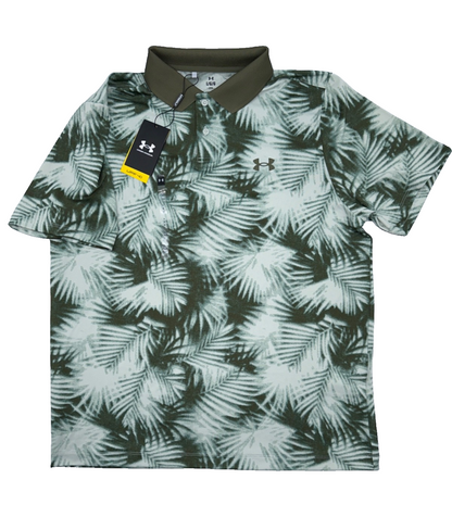 $60 Under Armour Men’s Performance 3.0 Monogram Polo - Hydro Green - Large - New