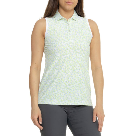 $90 Peter Millar Women’s Main Squeeze Banded Mesh Polo Shirt -Spritzer - Large
