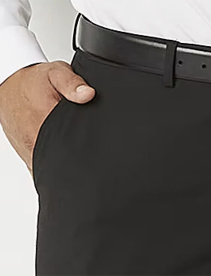 JF J Ferrar Men's Classic Fit Dress Pants Slacks Flat Front-Black-34W 30L- New