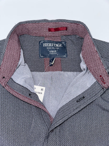 $78 Heritage Men's 4 Way Stretch Button Down Shirt - Black - Small - New
