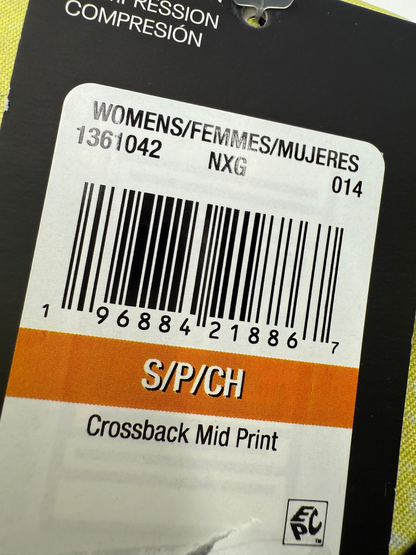 $40 Under Armour Women’s-Mid Crossback Printed Sports Bra-Multicolor-Small-New