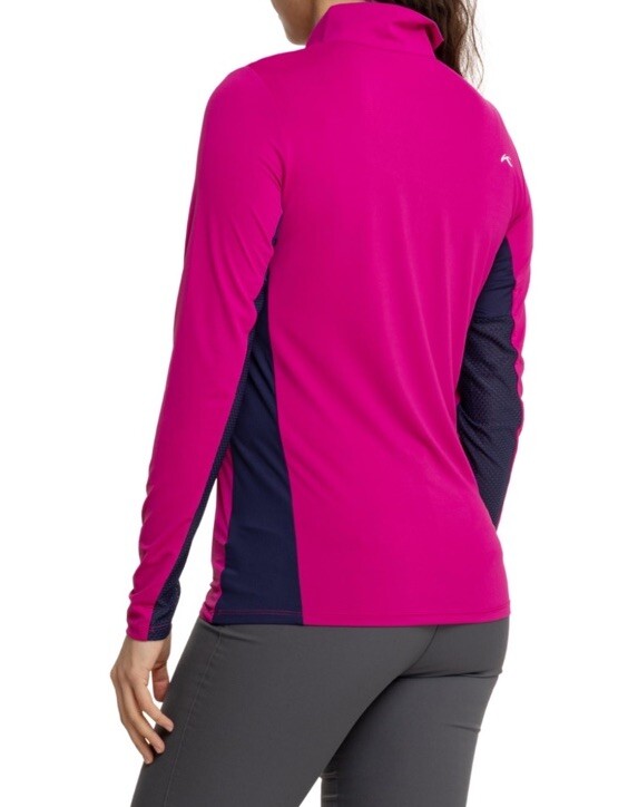 $160 KJUS Women’s Sunshine Comfort 1/4 Zip Golf Pullover UPF-Fuchsia -Small-New