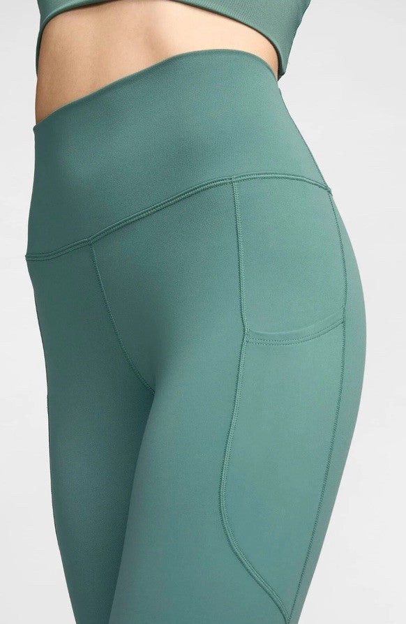 $60 Nike One Women's Bicoastal High-Waisted  7/8 Leggings-Green-XLarge-New Tag