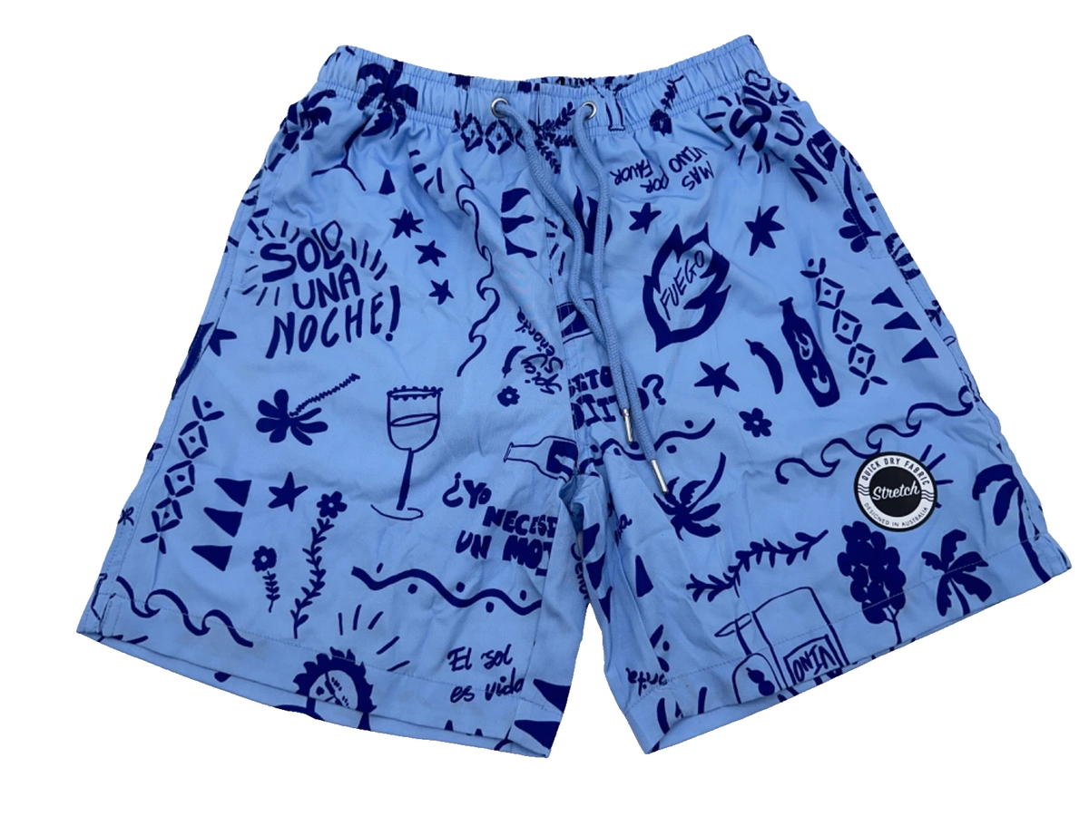 $50 Cove Men’s Swim Trunks 6.5” - TEY019/146- Blue Sol- Small - New with tag