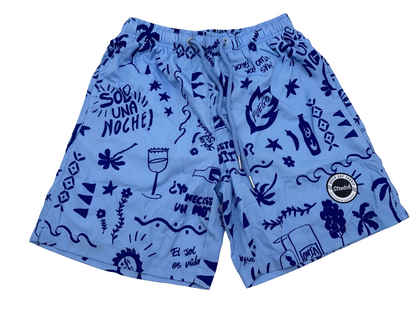 $50 Cove Men’s Swim Trunks 6.5” - TEY019/146- Blue Sol- Small - New with tag
