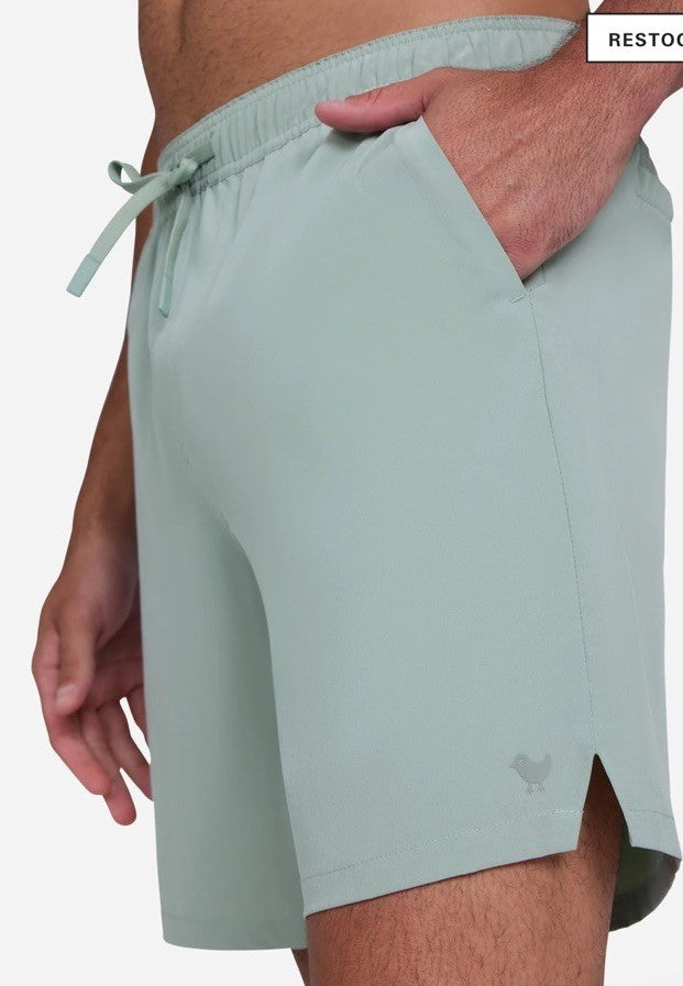 $74 Bad Birdie Men's Active Golf Shorts Elastic Waist Drawstring-Sage-XLarge-New