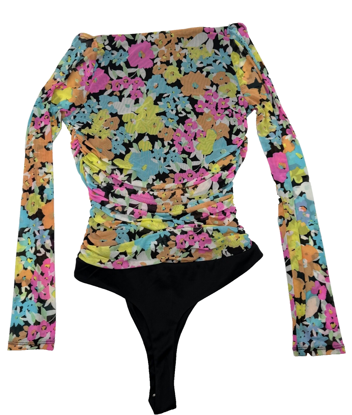 $68 AFRM Women’s-Long Sleeve Bodysuit-Sky Floral-Medium-New Tag