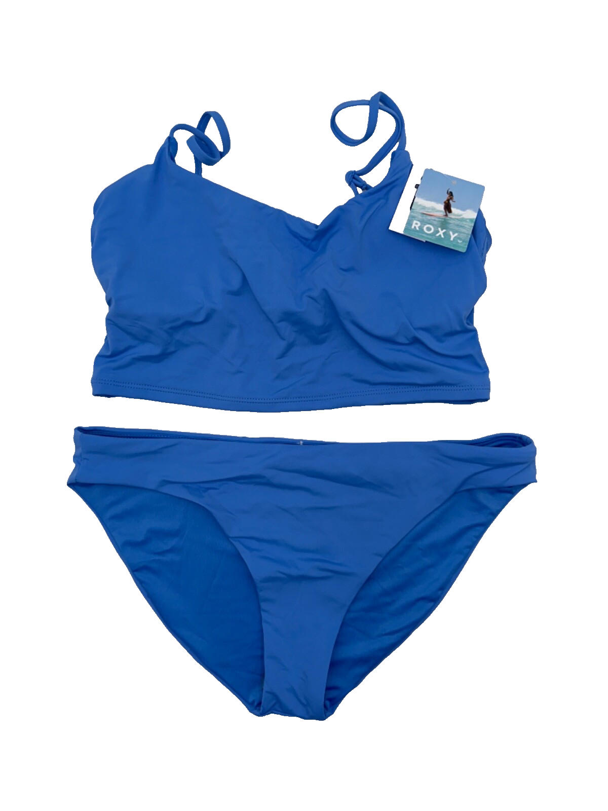 $86 Roxy Women's Tank Cami Hipster Swimsuit - Azurine - Medium - New With Tags