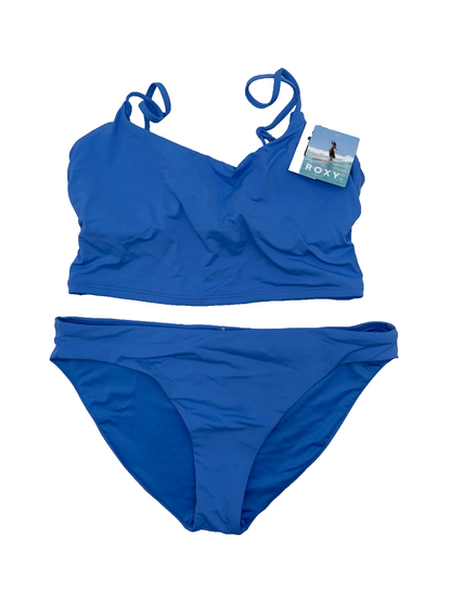 $86 Roxy Women's Tank Cami Hipster Swimsuit - Azurine - Medium - New With Tags